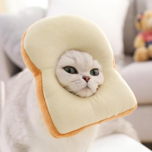 Hot Cat Hat Kitten Puppy Accessories Soft Headdress Toast Shape Headgear Dog Costume Protective Cat Collar Pet Supplies