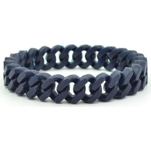 Personality Silicone Bangle Bracelet Colour Unisex Cuban Bracelet Hip Hop Chain Men Women Bracelet Party Gifts Casual Jewelry