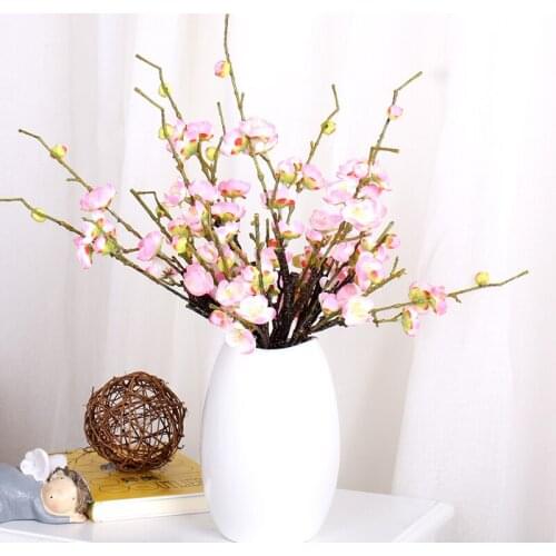 Artificial Flowers Plastic Wintersweet Plum cherry Blossom Fake Sakura tree branches Silk Flowers Party Wedding Home Decoration