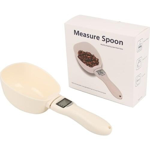 Kitchen Scale Digital Display Measuring Spoon Pet Food Scale Electronic Measuring Tool For Dog Cat Feeding Bowl Cocina