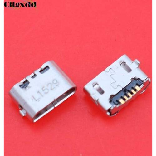 10PCS Mini Micro USB Jack Connector For Huawei 4X Y6 4A P8 C8817 max Lite Pro 5Pin Reverse Ox Horn Charging Port Female Socket