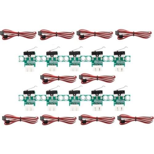 10Pcs 3D Printer Parts Mechanical Limit Switch Module Horizontal Type Endstop with Cable for DIY Motherboard Reprap