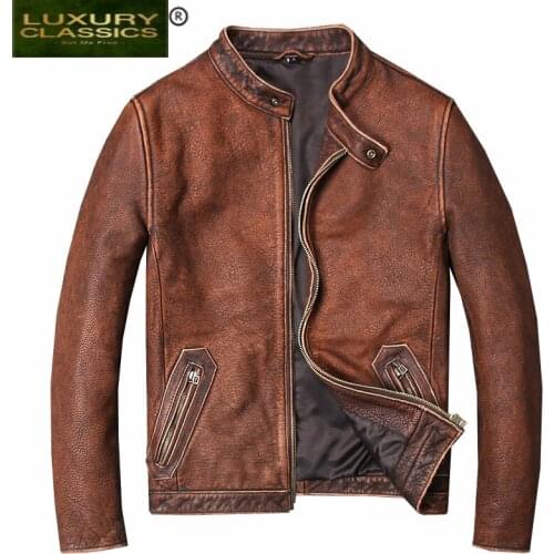 Real Plus Leather Size Coat Men Autumn Winter Clothes 2021 Streetwear Genuine Leather Jacket Fit Mens Leather Jacket 681