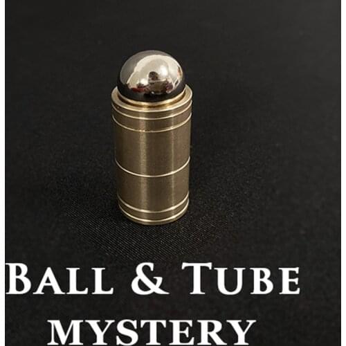 Ball & Tube Mystery (Brass) Magic Tricks Close up Steel Ball Sink Down Into Tube Magia Magician Illusion Gimmick Prop Magica