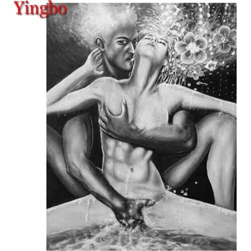 Diy embroidery diamonds stitch cross sexy couple diamond mosaic sale 5d full square round drill diamond painting kit home decor