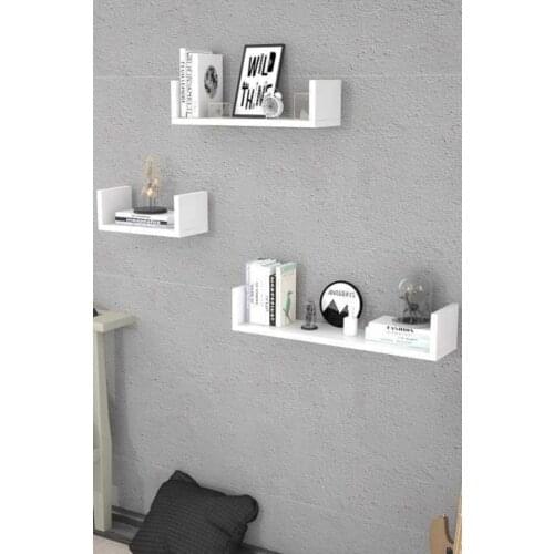 Island 3 U Model Wall Shelf White shelves bookshelf Furniture for home libraries Shelving