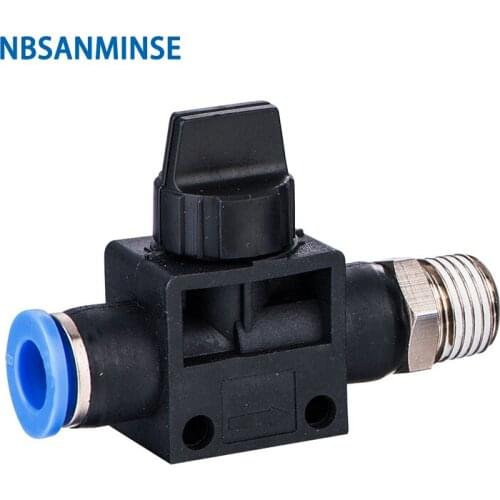 NBSANMINSE 10Pcs/Lot HVSF 1/8 1/4 3/8 1/2 Pneumatic Flow Control Valve Hand Thread To Hose Connector Push In Air Plastic Fitting