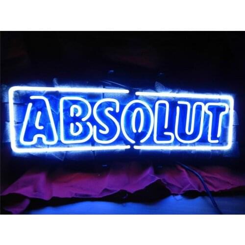 NEON SIGN For ABSOLUTE VODKA Signboard REAL GLASS BEER BAR PUB display Restaurant outdoor Light Signs 17*14"