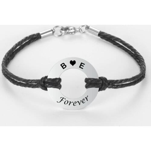 Stainless Steel bracelet circle name bracelet,colorful cord chain,Custom Engraved name bracelet,sport bracelet SL-146