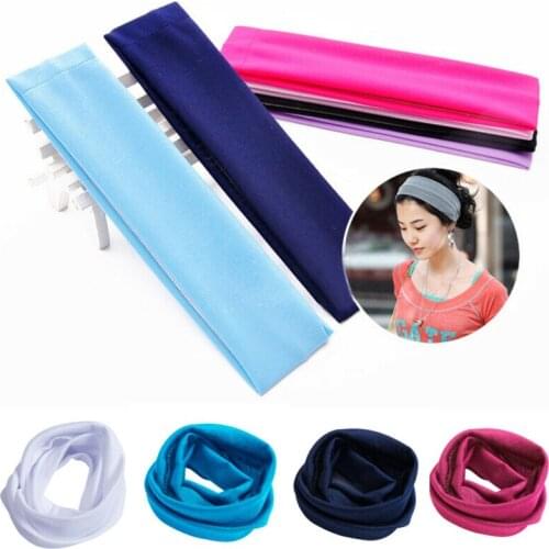 2019 New Women Yoga Sweatband Solid Soft Towel Elastic Hair Band Wrap Headband Bath Spa Yoga Sport Make Up Sweatband 8 Colors