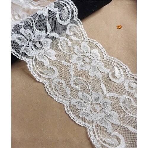New Width 128mm 5 yards white Embroidered Net Lace Trim fabric Garment ribbon headband wedding party decoration DIY Accessories