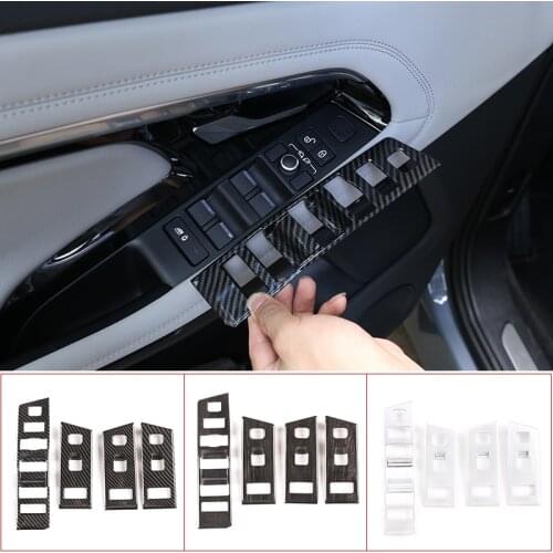 For Land Rover Range Rover Evoque 2020 Car Window Lift Switch Panel Trim Cover Frame ABS Carbon Fiber Auto Interior Accessories