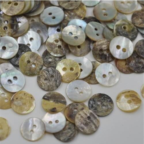 100 PCS 13mm Natural Shell Sewing Buttons Color Japan Mother of Pearl MOP Round Shell 2 Hole Button Sewing PT104