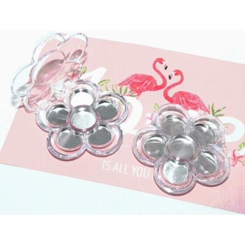 6 Grids Plum Blossom Flower Shape Empty Eyeshadow Case Transparent Plastic DIY Lipstick Powder Box Container Refillable Bottles