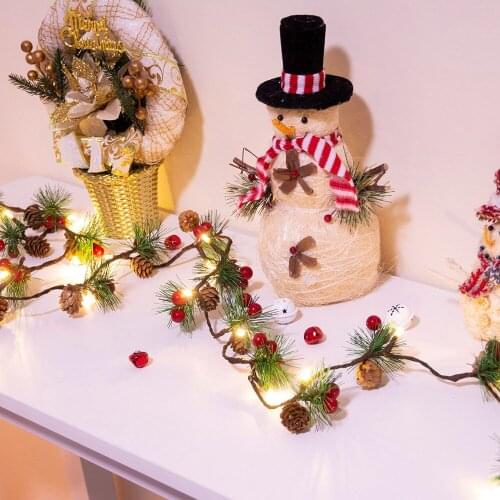 Battery Operated 2M 20leds Christmas Pinecone Fariy String Light Pine Cone Xmas Decor Garland for Outdoor Holiday New Year Party