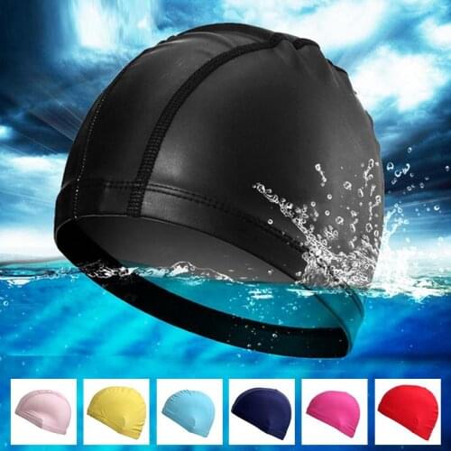 Pure Color Swimming Cap Fabric Ear Protection Long Hair Sports Siwm Pool Ultra-thin Elastic Adults Swim Pool Hat