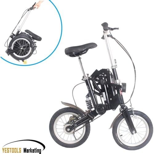 Folding Bicycle Bike 14 Inches Folding Moped Bicycle Carbon Steel Folding Frame Bicycle