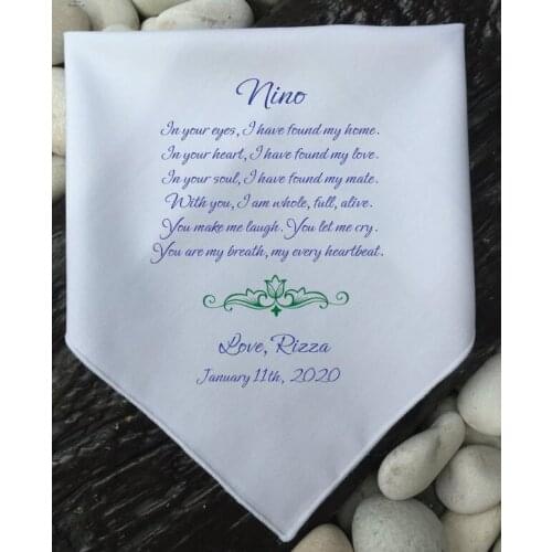 Wedding handkerchiefs DIY handkerchiefs a gift for parents a gift from dad