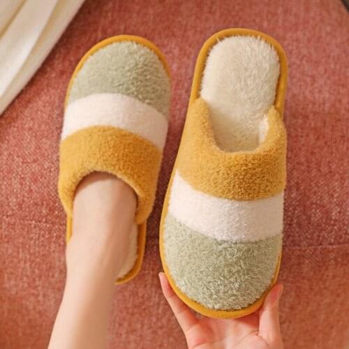 Slippers Women Indoor House Plush Soft Cute Cotton Slippers Shoes Non-slip Floor Home Slippers Bedroom Autumn Solid Colorer4