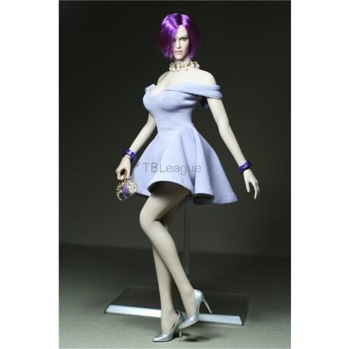 Tbleague 1/6 Scale Lavender Strapless Dress Morning Glory for 12in Action Figure JIAOUL Doll Toys