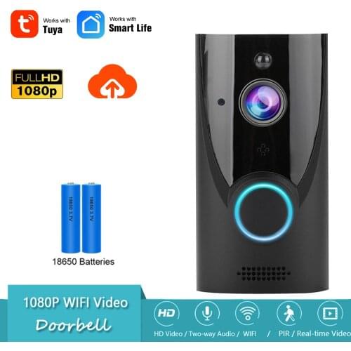 Tuya WiFi Smart Video Two-Way Intercom Doorbell HD 1080PPIR Motion Detection Night Vision Doorbell Security Camera Cloud Storage