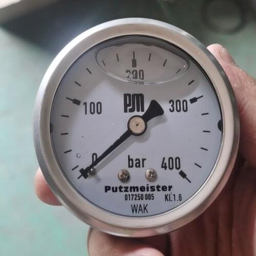 High quality PM hydraulic pressure gauge Putzmeister manometers concrete pump spare part 0-400bar 017250005 244084002