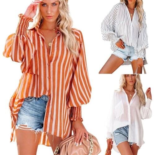 ZOROAW Striped Blouses