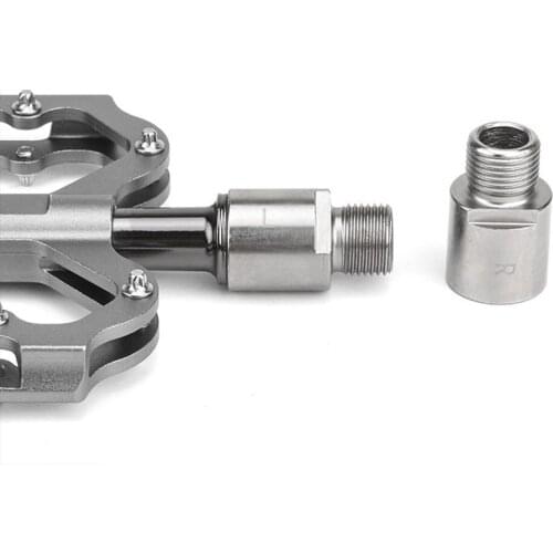 1 Pair Bicycle Pedal Extenders Stainless Steel Bike Footrest Extension Spacers 9/16 Inch Metal L R Cycling Pedal Adapters