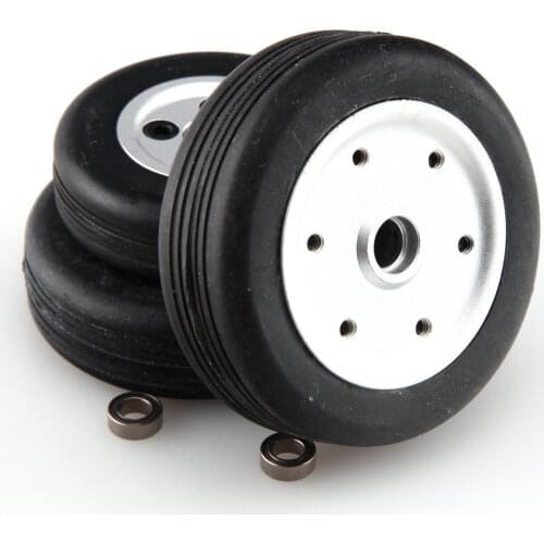 1pc Rubber Wheel w/Aluminum Hub Dia 40/45/50 /55 /60 For Electric Retract Landing Turbojet Airplane