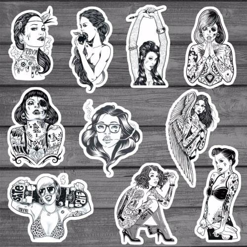 10Pcs FATAL Style Tattoo Girl Gangsta Cool Sticker Decal For Kids Toy On Laptop Suitcase Notebook Skateboard Waterproof Stickers