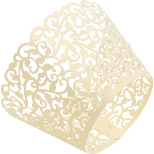 100Pcs Cupcake Wrappers Bake Cake Paper Filigree Lace Laser Cut Liner Baking Cup Wraps Trays for Wedding Party Birthday Decor
