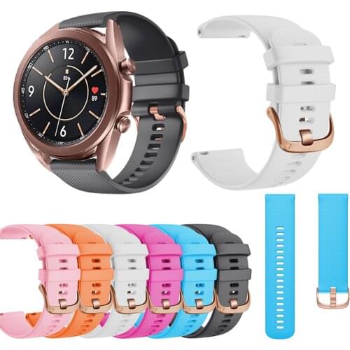 18/20 mm Sport Watch Strap For Samsung galaxy watch Active 2 44 40/S2/3 41 Silicone replacement wristband for Huawei honour 1
