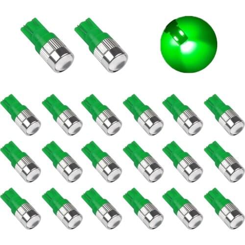 20Pcs Green T10 W5W 5630 6SMD 12V Led Bulbs For Car License plate light Interior Lights Reading Light Trunk Light Bulb
