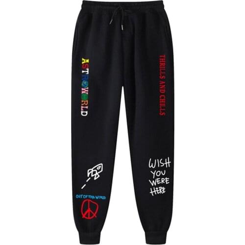 2021 Fashion trousers TRAVIS SCOTT ASTROWORLD Letter Printed Women Men Jogging Pants Hip hop Streetwear High Quality SweatpantS