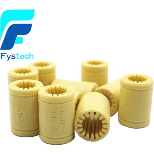 10pcs 3D Printer Solid Polymer LM12UU Bearing - 12mm shaft RJMP-01-12 R Solid Plastic Bearing 12 mm ID
