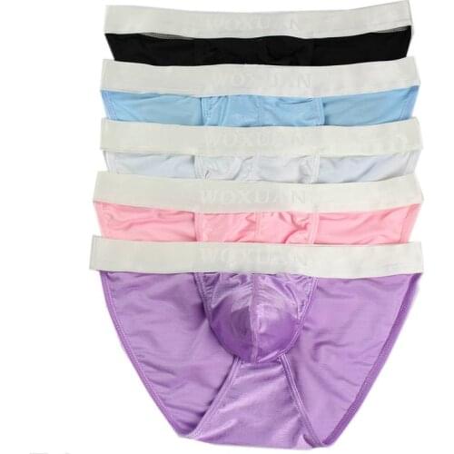 5Pcs/Lot Men Underwear Briefs Sexy Mens Lingerie Bikini Bulge Pouch Panties Breathable Males Underpants Jockstrap Gays Briefs