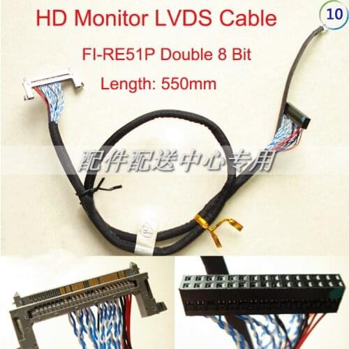 5pcs x LCD LVDS FI-RE51S-HF Double 8 Bit Right Power for V460H1-L01 LTA400HA07 Monitor Panel Cable 550mm Free Shipping