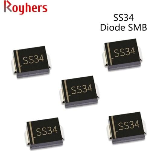 50Pcs SMD Schottky Barrier Rectifier Diode SS56 SS310 SS36 SS510 SS54 SS34 3A 50V 30V 40V 20V 60V 80V 200V 150V SMC DO-214AB