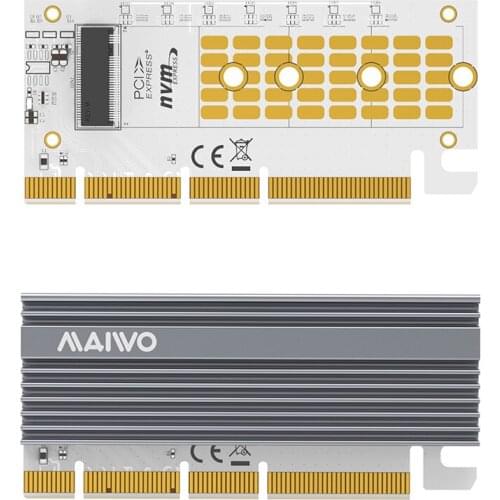MAIWO M.2 M KEY SSD Adapter LED Expansion Card 32gbps M2 NVME To PCIE 3.0 X4 X8 X16 Riser Adapter Cards for WIN 7 8 10 Linux
