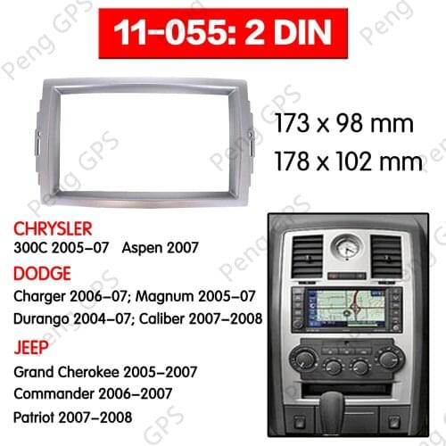 2 din Car Radio stereo Fitting Fascia installation facia trim dash kit For CHRYSLER 300C DODGE Charger JEEP Grand Cherokee Dash