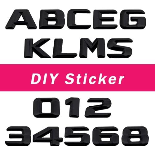 Car Styling DIY Number Letter Sticker Rear Trunk Emblem Badge for Mercedes Benz W210 W211 W203 W205 W204 GLK320 CLA500 SLS SEL