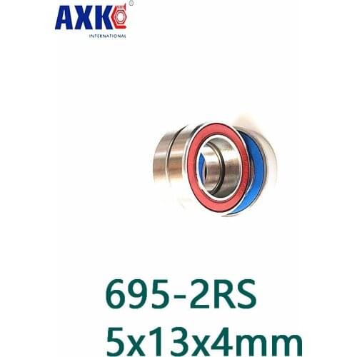 Axk Free Shipping 695-2rs 695 Hybrid Ceramic Deep Groove 695 Rs Ball Bearing 5x13x4mm