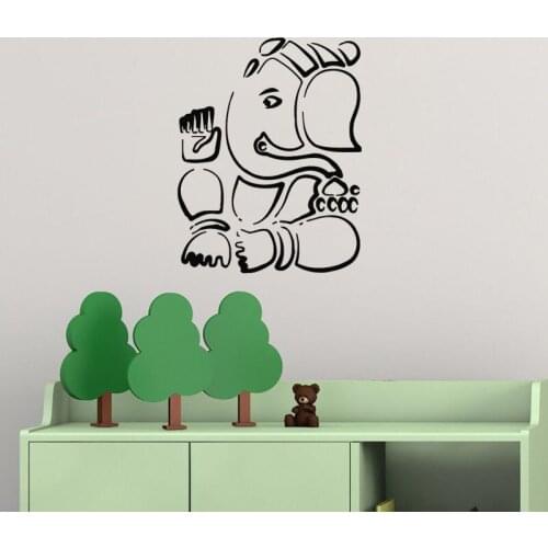 Ganesha Lord Wall Stickers Indian Elephant Animal Vinyl Art Wall Decals Home Decor Bedroom Self Adhesive Waterproof Wall Murals