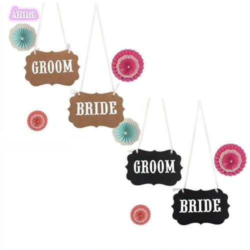 2pc/lot Garland Banner Bride Groom Po Props Chair Signs Po Booth Wedding Party Decoration