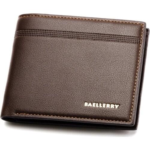 Classic 3 Fold Carteira New Design Men Wallets Quality Soft PU Leather Casual Black Coffee Inside Mesh Credit Card Holder Wallet