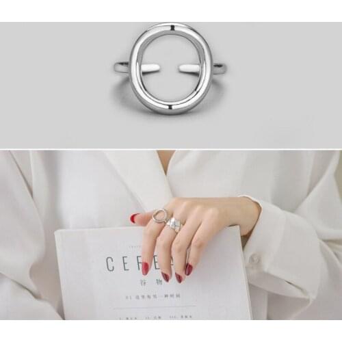 Boho Antique Silver Color Circle Rings For Women Men Statement Jewelry Finger Ring anillos mujer bijoux Wholesale