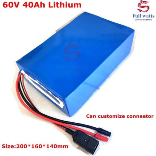 60v 40ah Li-ion Battery Pack with BMS 60v 40ah Lithium for 3000w E-bike Scooter Bicycle Motorcycle Vehicle + 5A Charger