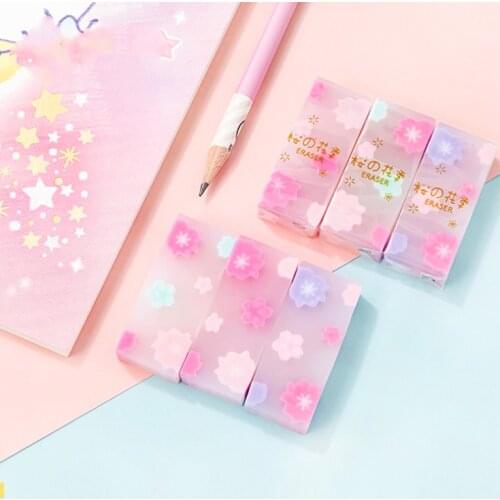 2PCS Floral Dairy Cow Jelly Eraser Kids Students Creative Stationery Office Supplies School Drawing Sketch Writing Rubber Gifts
