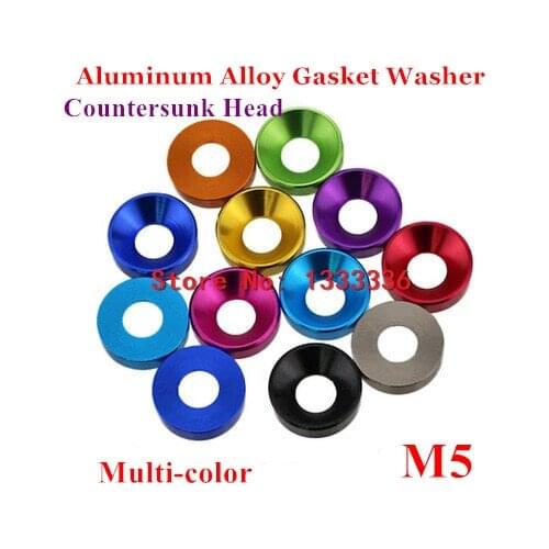 10pcs/lot M5 Andonized Color Aluminum Alloy Countercunk Head Cone Gasket Washer Model
