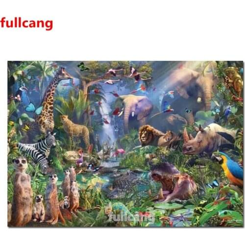Diamond Painting Kit Jungle Animal Full Square round Diy Diamond Embroidery Butterfly and Insects Diamond pattern JX2296